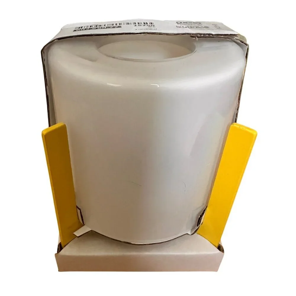 Ikea‎ Köpglad Tea Light Candle Holder Lantern White Glass with Yellow Base 4